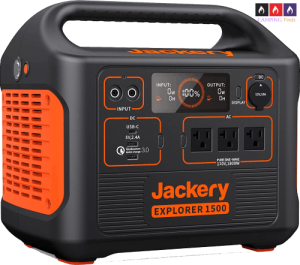 Jackery Portable Power Station Explorer 1500, 1534Wh Capacity with 3 x 110V/1800W AC Outlets, Solar Generator